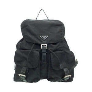 PRADA Two Pocket Tessuto Backpack Rucksack Daybag Black